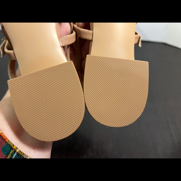 Steve Madden Christyy Leather Pointed Toe Slingback Block Heel Shoes Tan 7.5M - Picture 15 of 16